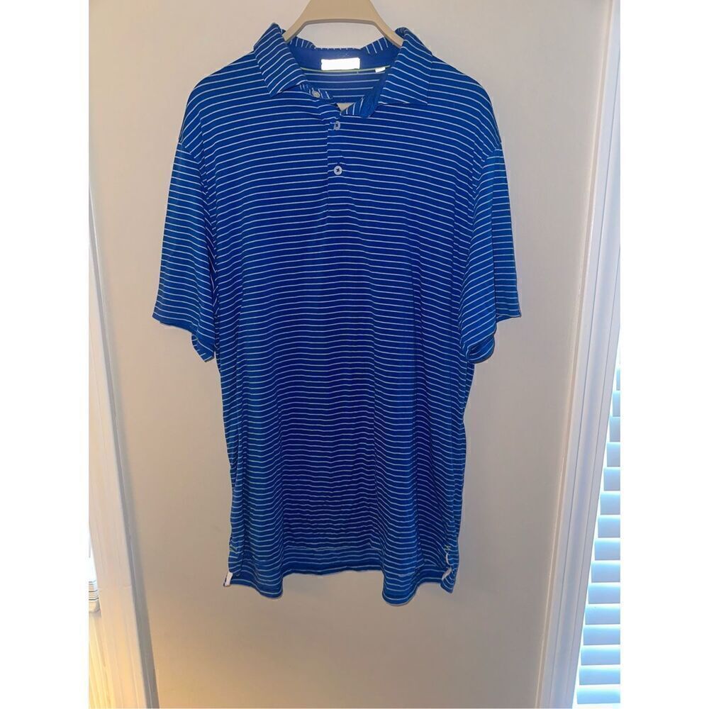 Tasc Performance Bamboo Striped Short Sleeve Polo Shirt Men's Size Large
